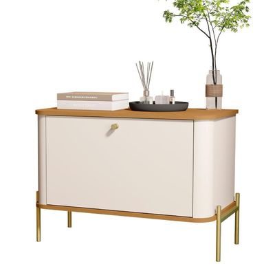 Cômoda Pequena Irondale Off White Nature Dourado