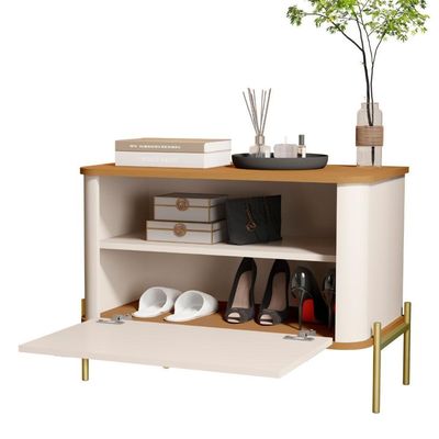 Cômoda Pequena Irondale Off White Nature Dourado