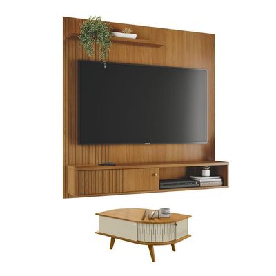 Conjunto Bancada E Mesa Centro Saragoça Cumaru Opala