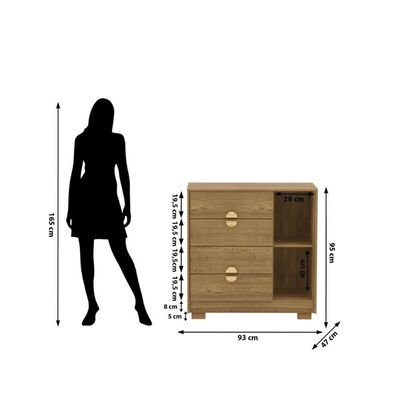 Cômoda Sapateira 4 Gavetas Paraguai Imbuia Nature