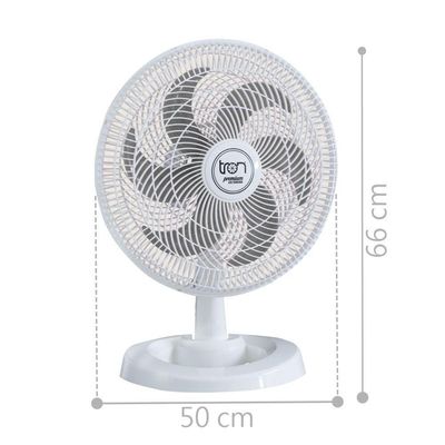 Ventilador Médio Maggie Branco Oscilante 127V Pás Prata 110V