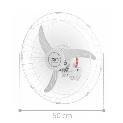 Ventilador Oscilante De Parede Bivolt Grade Em Aço Branco Bivolt