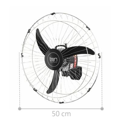 Ventilador Oscilante De Parede Preto Bivolt Em Aço Preto Bivolt