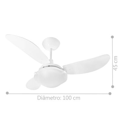 Ventilador Havaí 3 Pás 220V Branco E Controle Remoto 220V