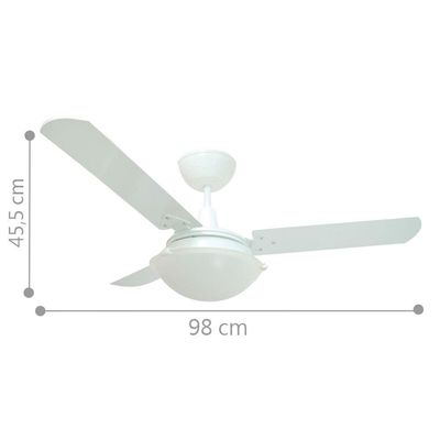 Ventilador Strill Branco 110V 3 Pás Branca E Controle Remoto 110V