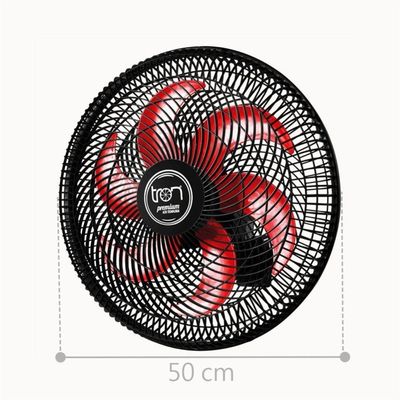 Ventilador Maggie Parede Preto Oscilante 127V Pás Vermelho 110V