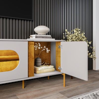 Rack Honolulu Para Tv 75 Polegadas Off White Nature