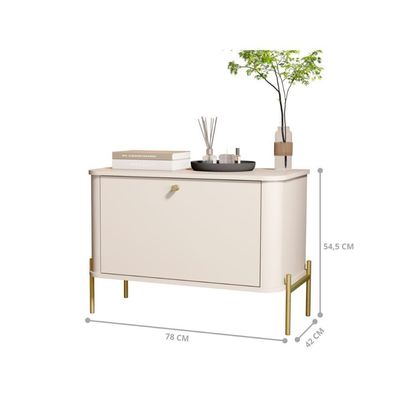 Cômoda Pequena Irondale Off White Dourado