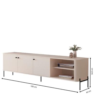 Bancada Para Tv 70 Polegadas Sven Off White Preto