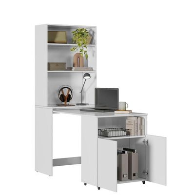 Mesa Com Estante Para Lojas Córdoba Branco