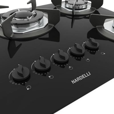 Cooktop Safe Ferro Fundido 5 Bocas Tripla Chama Glp Nardelli Preto Bivolt