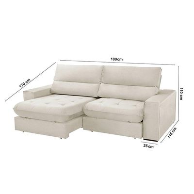 Sofá Aspem Linho 02 Módulos De 90cm B25cm Meu Sofá Online A302 Linho Branco