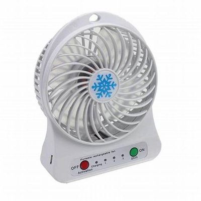 Mini Ventilador Portátil Bateria Recarregável Dobravel 3 Velocidades Branco Bivolt
