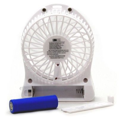 Mini Ventilador Portátil Bateria Recarregável Dobravel 3 Velocidades Branco Bivolt