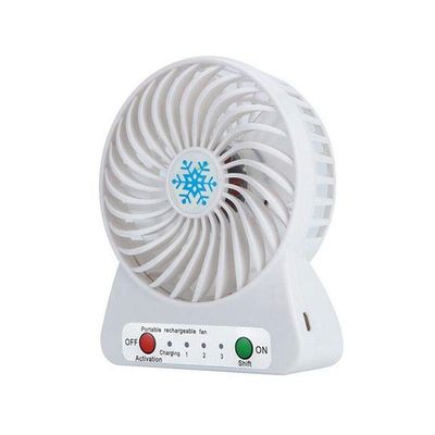 Mini Ventilador Portátil Bateria Recarregável Dobravel 3 Velocidades Branco Bivolt