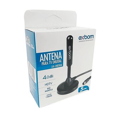 Antena Digital Portátil Amplificada 5 Metros Interna Externa
