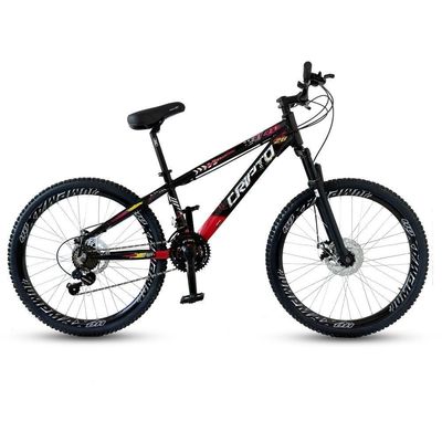 Bicicleta Aro 26 Cripto Freeride 21 Marchas Freios A Disco - Preto/vermelho