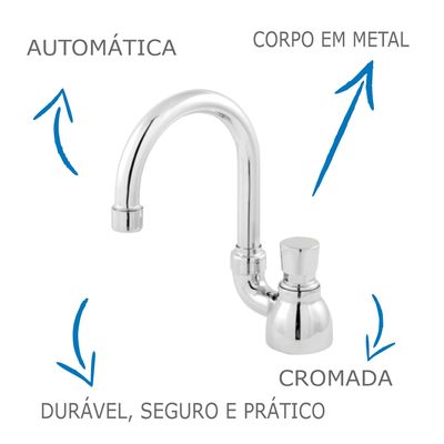 Torneira De Banheiro/Lavatório Oliveira 2194 Automática De Mesa Com Bica Móvel
