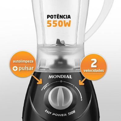 Liquidificador Mondial L550-b Easy Power 550w Preto 127v