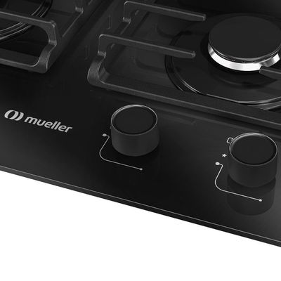 Cooktop Mueller 4 Bocas 59cm Com Grade Dupla MCG4BM Bivolt