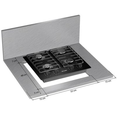 Cooktop Mueller 4 Bocas 59cm Com Grade Dupla MCG4BM Bivolt