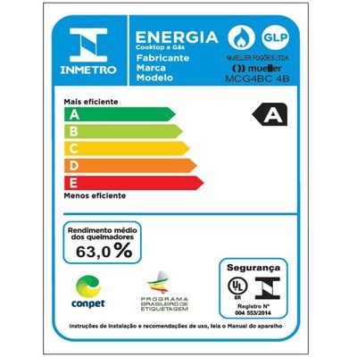 Cooktop Mueller 4 Bocas Queimador Tripla Chama MCG4BC Bivolt