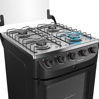 Fogão Mueller 4 Bocas Branco Com Acendimento Automático Mfi4bb Preto Fosco