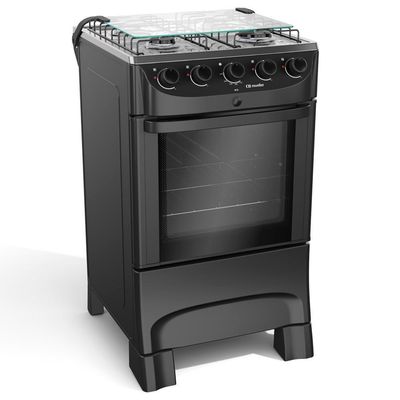 Fogão Mueller 4 Bocas Branco Com Acendimento Automático Mfi4bb Preto Fosco