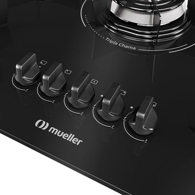 Cooktop Mueller 5 Bocas Queimador Tripla Chama MCG5BC Bivolt