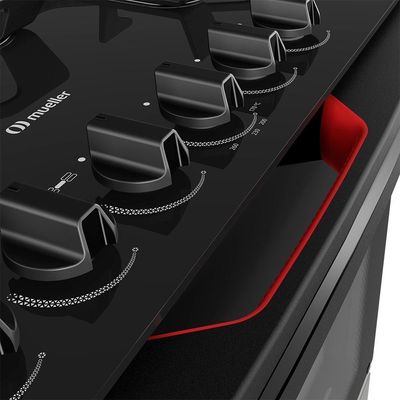 Fogão Mueller 5 Bocas Titânio Com Mesa De Vidro E Tripla Chama MFV5BF Bivolt