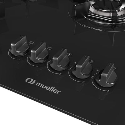 Cooktop Mueller 5 Bocas Queimador Ultra Chama Mcg115bb Bivolt