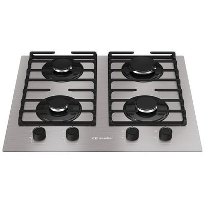 Cooktop Mueller 4 Bocas De Alumínio 59cm Com Grade Dupla MCG4BL Bivolt