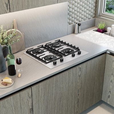 Cooktop Mueller 4 Bocas De Alumínio 59cm Com Grade Dupla MCG4BL Bivolt