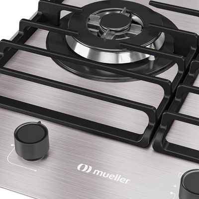 Cooktop Mueller 5 Bocas De Alumínio 77cm Com Grade Dupla MCG5BL Bivolt