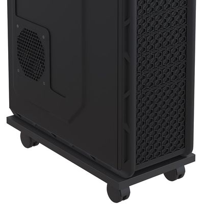 Kit 03 Suportes Para Cpu Com Rodízios Cyber L03 Preto - Lyam Decor