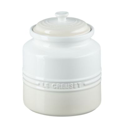 KIT LE CREUSET 2 CANECAS 350ML E POTE DE BISCOITO EM CERÂMICA MERINGUE