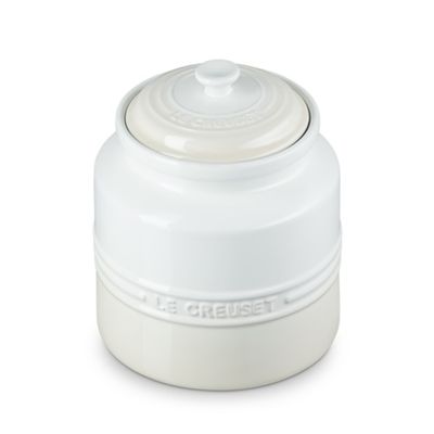 KIT LE CREUSET 2 CANECAS 350ML E POTE DE BISCOITO EM CERÂMICA MERINGUE