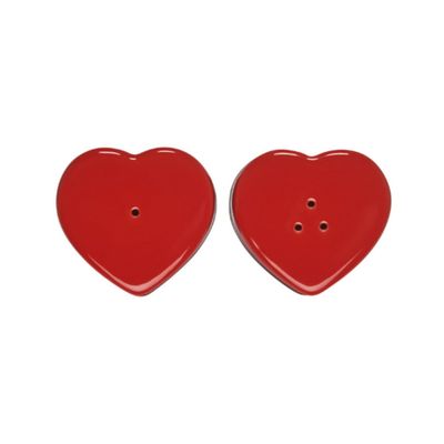 SET LE CREUSET SALEIRO E PIMENTEIRO CORAÇÃO EM CERÂMICA 130ML VERMELHO 89373130650003