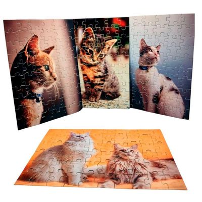 Combo 4 Quebra-cabeças Gatinhos Fofos Catlover 40 Peças