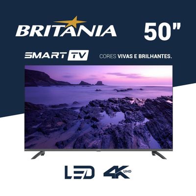 Smart TV 50” Britânia Roku TV Led Dolby Audio BTV50G3ERSGB Bivolt