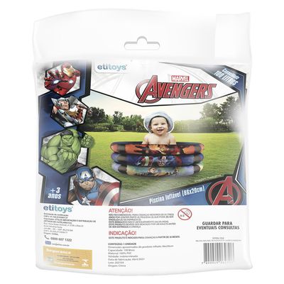 Piscina Inflável Avengers 100 Litros 86 x 20 Cm - Etitoys
