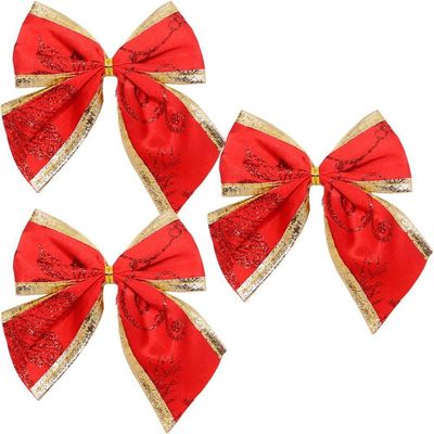 Kit 30 Enfeite Laços Vermelho Natalino árvore Natal De 10cm