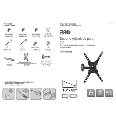 Suporte Tv Articulado Universal 13 A 55 Polegadas