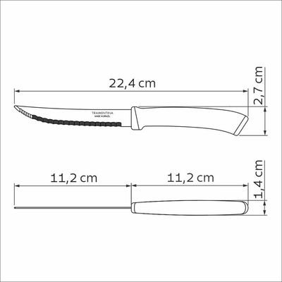 Faca Churrasco Tramontina Felice Lâmina Aço Inox Fio Microsserrilhado Cabo Polipropileno Preto 5 Tramontina