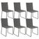 Kit 06 Cadeiras Decorativa Estofada Para Sala De Jantar Preto Maya L02 Linho Cinza Escuro - Lyam Decor
