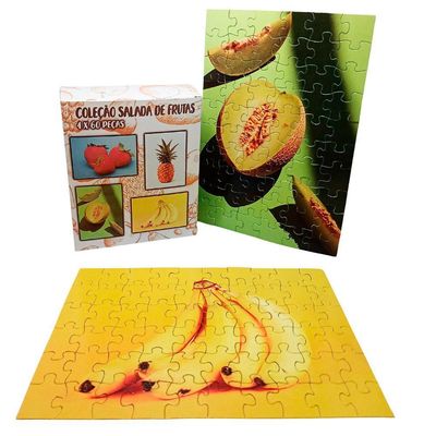Kit 4 Quebra-cabeças Frutas Colorido Cognitivo 60 Peças