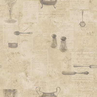 Papel De Parede Kitchen Recipes G12292 - Rolo 10m X 0,53m