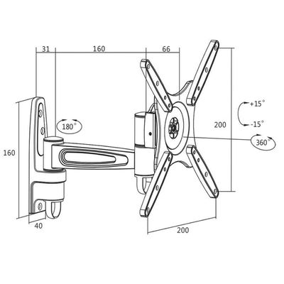 Suporte Para Tv Articulado De 13 Até 42 Mt-142c