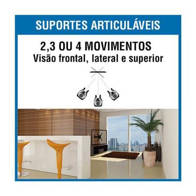 Kit Suporte Tv Articulado 10-55 Sbrp1040 + Cabo Hdmi 3mt