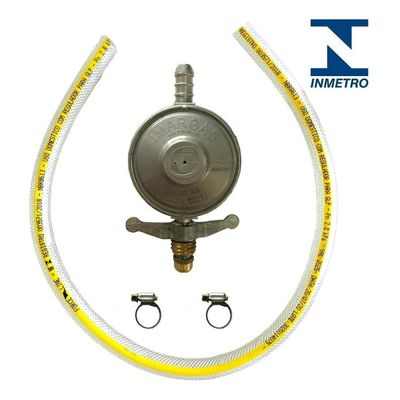 Kit Regulador Registro De Gás + Mangueira 80Cm